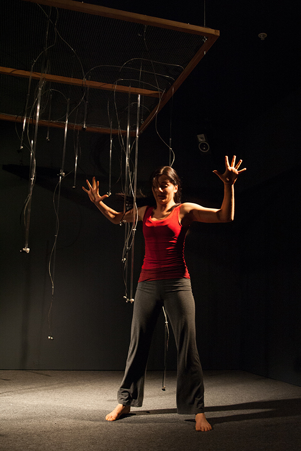 flora wiegmann rehearsing body envelope at Villa Montalvo