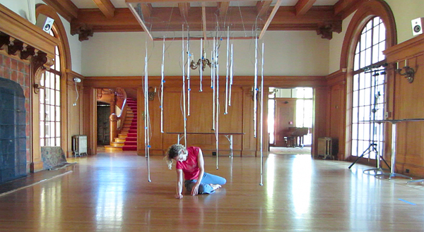 flora wiegmann rehearsing body envelope at Villa Montalvo